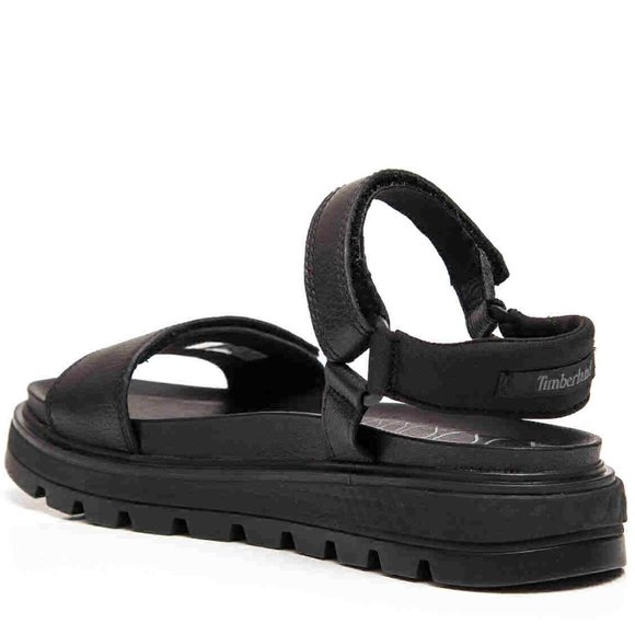 Timberland Black Leather Ray City Ankle Strap Sandals Shoes Flats Multi Size NEW - Picture 2 of 9